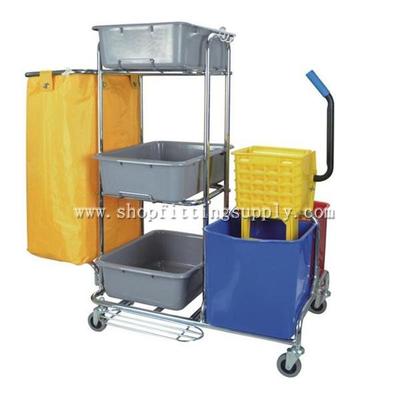 Multupurpose Cleaning Cart With Metal Frame GSB-D011C
